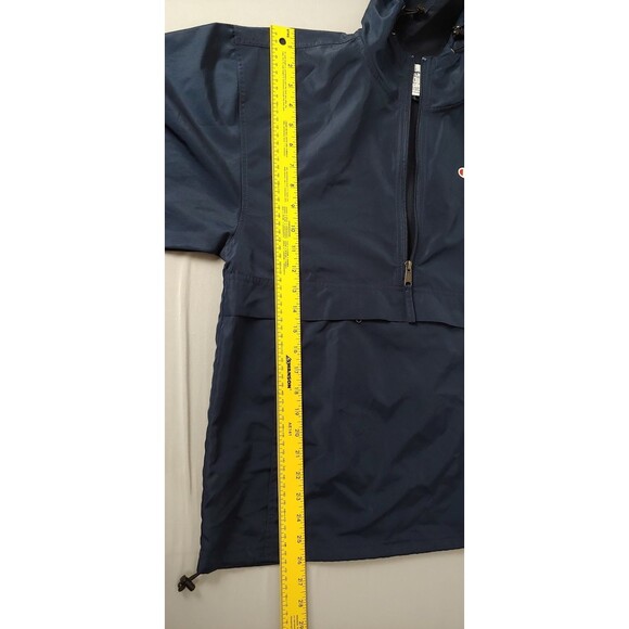 Champion Navy Pullover Windbreaker Hoodie Men Size S Logo Half Zip Front Pocket - Picture 7 of 9